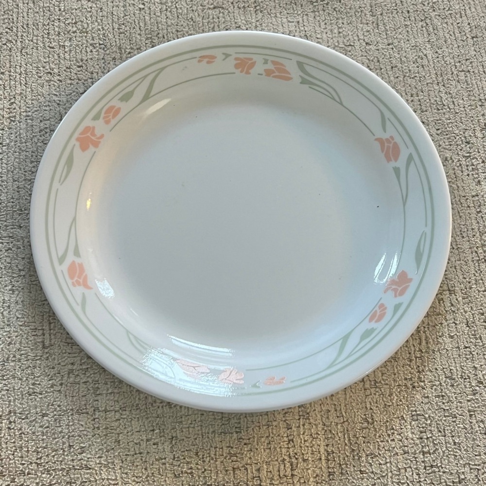 Corelle Peach Garland Floral Bread and Butter Plate 6.75" Vitrelle Corning USA